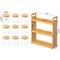 Basicwise Minimalist Two-Tier Bamboo Lazy Susan Turntable with 8 Pcs 12 oz Airtight Lid Glass Jars, Versatile Spice Rack Organizer, Perfect for Kitchen Countertops, Dining Tables, and Pantry Cabinets